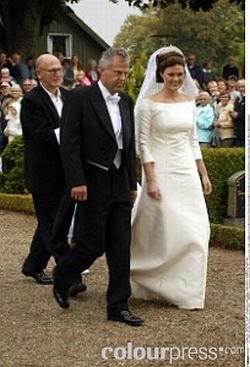 Count Wedell wedding - Pernille Poulsen and father.jpg