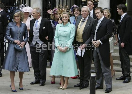 s sister Annabel Elliot with hubby Simon, Daughter Laura, , father Maj Bruce Shand, son Tom.jpg