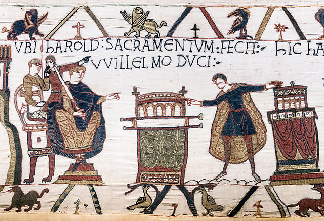 640px-Bayeux_Tapestry_scene23_Harold_sacramentum_fecit_Willelmo_duci.jpg