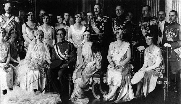 wedding-of-leopold-of-belgium-and-astrid-of-sweden-first-row-left-to-picture-id535797637